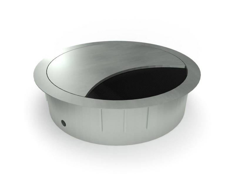 ELC Kabeldurchfuhr Kabeldurchlass EXIT R, Ø80 mm, H: 21 mm, Edelstahloptik Zamak von ELC