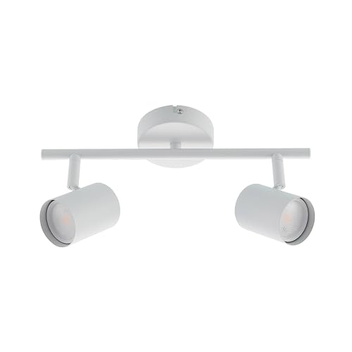 ELC Deckenlampe, Spotbalken drehbar und schwenkbar, Deckenstrahler, 2x GU10 max. 5W, ohne Leuchtmittel, Strahler, Spot, Wohnzimmerlampe, Küchenlampe von ELC European Lighting Circle