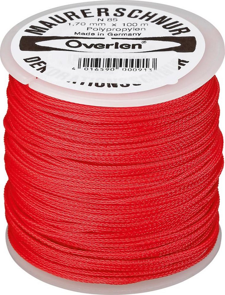ELC Schlagschnur Maurerschnur PE 1,7mm 100m rot Overmann von ELC