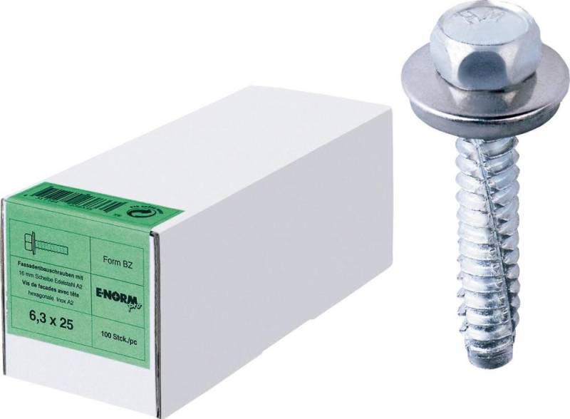 ELC Schraube Fassadenschr. A2 BZ 6,3x75 S16 HP E-NORMpro von ELC