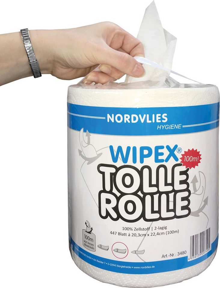 ELC WIPEX TOLLE ROLLE 2-lagig hochweiß 20,3 x 22,4 cm Reinigungstücher von ELC