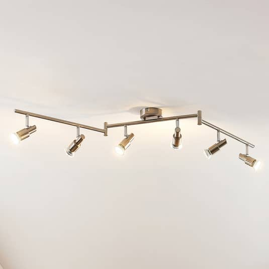 Elc Farida Led Deckenlampe Hängeleuchte Lampe Leuchte Nickel 6 Flammig Gu10202 B-Ware von ELC