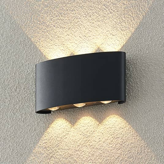Wandleuchte Wandlampe LED ELC Emirana LED-Außenwandleuchte Wandlicht Alu Glas von ELC
