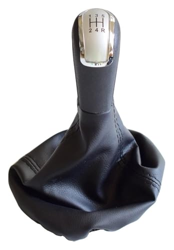 ELCEAMMDLW Schalthebel Auto Kompatibel mit Benz A Klasse W168 1997–2004 C Klasse W202 W203 5 6 Gang Schaltknauf Komplette Leder Kofferraumabdeckung(5-r-silver) von ELCEAMMDLW