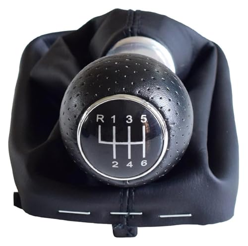 ELCEAMMDLW Schalthebel Auto Kompatibel mit A3 S3 2001-2003 5 6 Geschwindigkeit Manuelle Schaltknauf Stick Hebel Gamasche Boot(Black-6 Speed) von ELCEAMMDLW