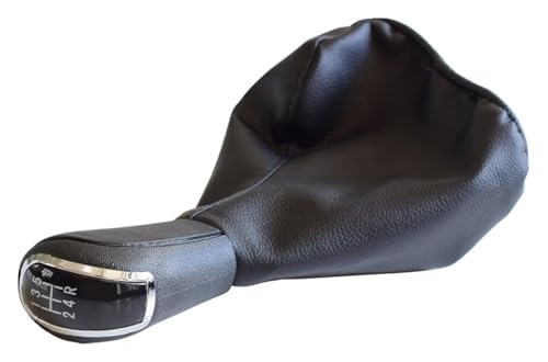 ELCEAMMDLW Schalthebel Auto Kompatibel mit Benz A Klasse W168 1997–2004 C Klasse W202 W203 5 6 Gang Schaltknauf Komplette Leder Kofferraumabdeckung(5r-speed-black) von ELCEAMMDLW