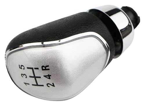 ELCEAMMDLW Schalthebel Auto Kompatibel mit Ford Kompatibel mit C-Max 2011-2014 Auto Teile Getriebe Kopf Schaltknauf MT Handball Hebel ABS(5 Speed Silver) von ELCEAMMDLW