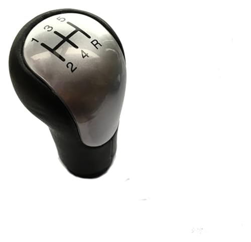 ELCEAMMDLW Schalthebel Auto Kompatibel mit Ford Kompatibel mit FIESTA Kompatibel mit FUSION 2002-2008 Auto Schaltknauf Griff Mit Staub Abdeckung Styling(5 Speed Silver) von ELCEAMMDLW