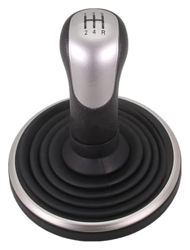ELCEAMMDLW Schalthebel Auto Kompatibel mit Ford Kompatibel mit FIESTA Kompatibel mit FUSION 2002-2008 MT 5 6 Gang Auto Schaltknauf Griff Kofferraumabdeckung Gamasche(5 Sliver Gaiter) von ELCEAMMDLW