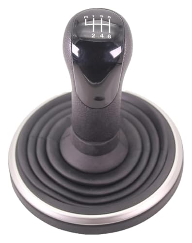 ELCEAMMDLW Schalthebel Auto Kompatibel mit Ford Kompatibel mit FIESTA Kompatibel mit FUSION 2002-2008 MT 5 6 Gang Auto Schaltknauf Griff Kofferraumabdeckung Gamasche(6 Black Gaiter) von ELCEAMMDLW