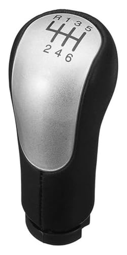 ELCEAMMDLW Schalthebel Auto Kompatibel mit Ford Kompatibel mit Fiesta Kompatibel mit Fusion Kompatibel mit Transit Connect 2002 5 6 Gang Schaltknauf Hebel Stick Pen Arm Ball Gearknob(6-speed Silver) von ELCEAMMDLW