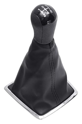 ELCEAMMDLW Schalthebel Auto Kompatibel mit Ford Kompatibel mit Focus 2 MK II 2005-2011 5 Gang Schaltgetriebe Schaltknauf PU Leder Gamasche Boot Cover(Black) von ELCEAMMDLW