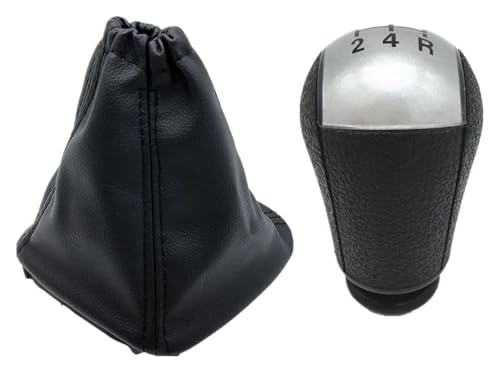 ELCEAMMDLW Schalthebel Auto Kompatibel mit Ford Kompatibel mit Transit Van MK7 2006-2013 5 Gang Schaltknauf Schalthebel Gamasche Boot Abdeckung Kragen(Silver) von ELCEAMMDLW