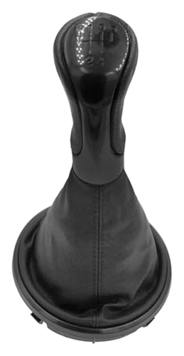 ELCEAMMDLW Schalthebel Auto Kompatibel mit Skoda Kompatibel mit Fabia 2 II MK2 2007-2012 Kompatibel mit Roomster 2006-2010 Auto Schalthebel Schaltknauf Mit Ledermanschette(Black) von ELCEAMMDLW