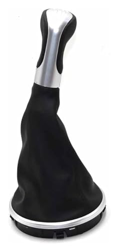 ELCEAMMDLW Schalthebel Auto Kompatibel mit Skoda Kompatibel mit Fabia 2 Kompatibel mit Roomster Auto 5 Gang Schaltgetriebe Schaltknauf Hebel Stick Kopf Griff Gamasche(Silver 5 Speed Set) von ELCEAMMDLW