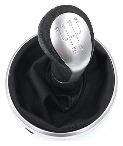 ELCEAMMDLW Schalthebel Auto Kompatibel mit Skoda Kompatibel mit Fabia 2 MK2 2007-2010 Kompatibel mit Roomster 2006-2010 Auto Schaltknauf Leder Gamasche Boot(White) von ELCEAMMDLW