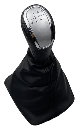 ELCEAMMDLW Schalthebel Auto Kompatibel mit Skoda Kompatibel mit Octavia A5 A6 Auto Schaltknauf Hebel Stift Griff Gamasche Boot Abdeckung Fall 2004-2012(5 Speed Silver) von ELCEAMMDLW