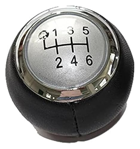 ELCEAMMDLW Schalthebel Auto Kompatibel mit Toyota Kompatibel mit Corolla Kompatibel mit Verso II Ab 2004 Geschwindigkeit Leder Manueller Schaltknauf Schalthebel Griff Stick(6 Speed Silver Knob) von ELCEAMMDLW