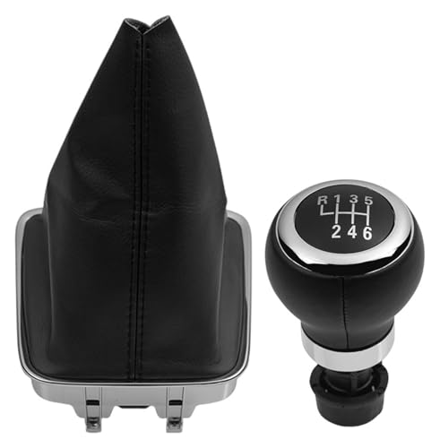 ELCEAMMDLW Schalthebel Auto Kompatibel mit VW Kompatibel mit Tiguan 5N 2007-2011 5 6 Geschwindigkeit Auto Schaltknauf Gaitor Boot Abdeckung Kragen(6 Speed) von ELCEAMMDLW