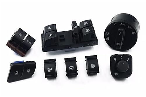Fensterheber Elektrische Schalter Für VW Für Passat B6 Für CC 8 PCS 1K0 941 431AS 3C0962125B Kraftstofftank Tür Power Spiegel Scheinwerfer Kofferraum Fenster Taste Power von ELCEAMMDLW