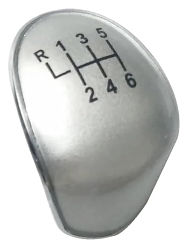 Schalthebel Auto Kompatibel mit Ford Kompatibel mit Focus 2 MK2 FL MK3 MK4 Kompatibel mit Fiesta MK7 Kompatibel mit KUGA Kompatibel mit C-max Manueller Schaltknauf Gamasche Kofferraum(Silver,6 Speed) von ELCEAMMDLW