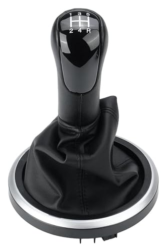 Schalthebel Auto Kompatibel mit Ford Kompatibel mit Fusion Kompatibel mit Transit Kompatibel mit Connect 5 6 Gang Schaltgetriebe Auto Schaltknauf Hebel Gaitor Boot Cover Stick(Black 5 Speed) von ELCEAMMDLW