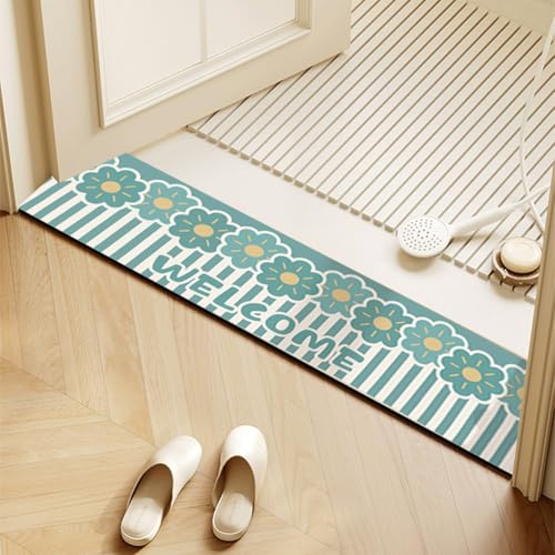 Anti-Rutschen kann schmale Türkissen waschen, Saugfähige, rutschfeste Badezimmer- und Küchenmatte, Mehrfarbig, mehrere Größen(B,10x80cm) von ELDFLRURB