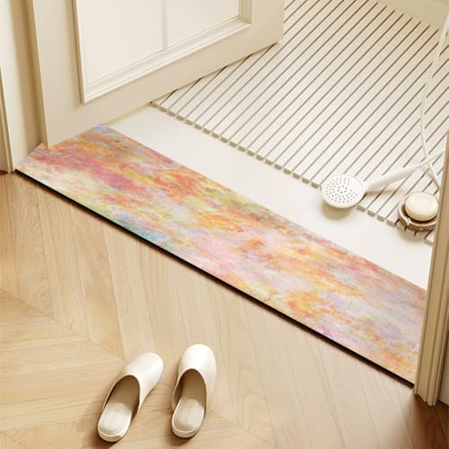 Anti-Rutschen kann schmale Türkissen waschen, Saugfähige, schnelltrocknende, maschinenwaschbare Bade- und Küchenmatte, Mehrfarbig, mehrere Größen(E,25x100cm) von ELDFLRURB