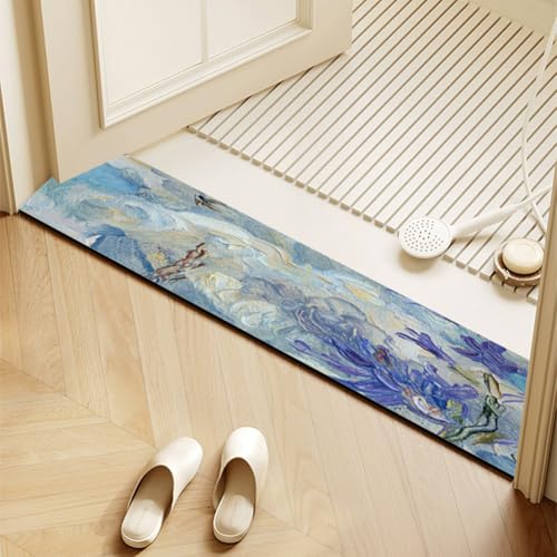 Anti-Rutschen kann schmale Türkissen waschen, Saugfähige, schnelltrocknende, maschinenwaschbare Bade- und Küchenmatte, Mehrfarbig, mehrere Größen(G,30x100cm) von ELDFLRURB