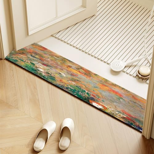Anti-Rutschen kann schmale Türkissen waschen, Saugfähige, schnelltrocknende, maschinenwaschbare Bade- und Küchenmatte, Mehrfarbig, mehrere Größen(O,30x100cm) von ELDFLRURB