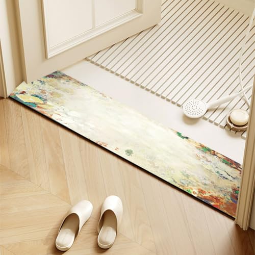 Anti-Rutschen kann schmale Türkissen waschen, Saugfähige, schnelltrocknende, maschinenwaschbare Bade- und Küchenmatte, Mehrfarbig, mehrere Größen(P,25x100cm) von ELDFLRURB