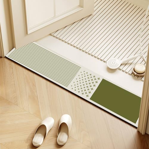 ELDFLRURB Anti-Rutschen kann schmale Türkissen waschen, Badematte mit Kieselalgenschlamm, maschinenwaschbar, mehrere Größen, Mehrfarbig(D,15x100cm) von ELDFLRURB