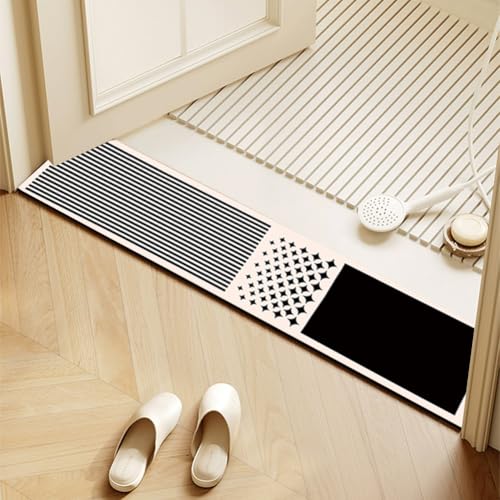 ELDFLRURB Anti-Rutschen kann schmale Türkissen waschen, Badematte mit Kieselalgenschlamm, maschinenwaschbar, mehrere Größen, Mehrfarbig(F,30x80cm) von ELDFLRURB