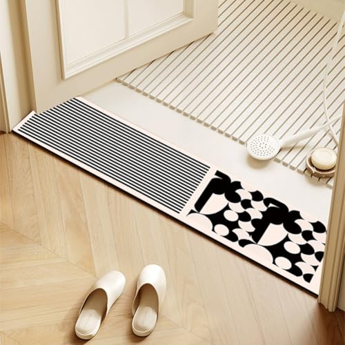 ELDFLRURB Anti-Rutschen kann schmale Türkissen waschen, Badematte mit Kieselalgenschlamm, maschinenwaschbar, mehrere Größen, Mehrfarbig(H,15x80cm) von ELDFLRURB