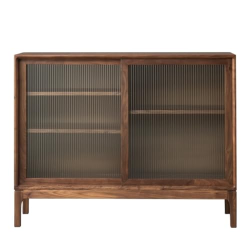 ELDFLRURB Küchenschränke aus Holz, Stocc-Schränke, Sideboard aus Massivholz im chinesischen Stil mit verstellbarer Trennwand aus Glas und verschiedenen Größen (M:100 x 40 x 90 cm) von ELDFLRURB