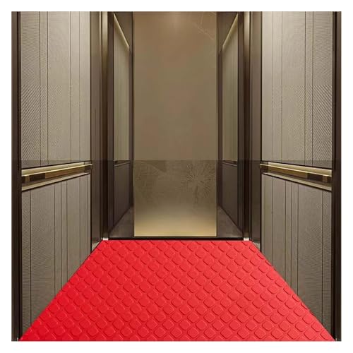 ELDFLRURB Rutschfeste industrielle Linoleum-Fußmatte, PVC-Garagen-Fußmatten, 2,6 mm dick, mehrfarbig, mehrere Größen, für Fitnessstudio, Garage, Werkstatt (Rot, 150 x 150 cm) von ELDFLRURB