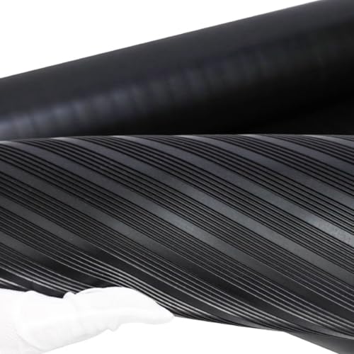 Gummi-Bodenmatte-Rolle, 3 mm dick, schwarze Nadelstreifen, wasserdicht, rutschfest, mehrere Größen (2 x 1,8 m) von ELDFLRURB