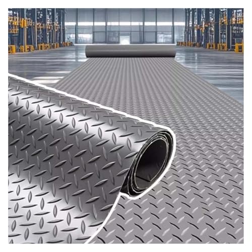 PVC-Garagen-Fußmatten, wasserdicht, rutschfest, 1,5 mm dick, 80 cm breit, Grau, mehrere Größen (80 x 500 cm) von ELDFLRURB