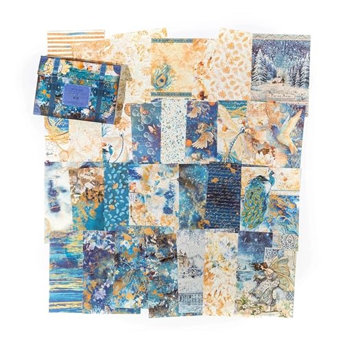 Retro Stickerbuch Set, 60 Blatt Vintage Papier für Scrapbooking, Dekoration, selbstklebend, für Tagebuch, Fotoalbum, Dekoration (6) von ELDFLRURB