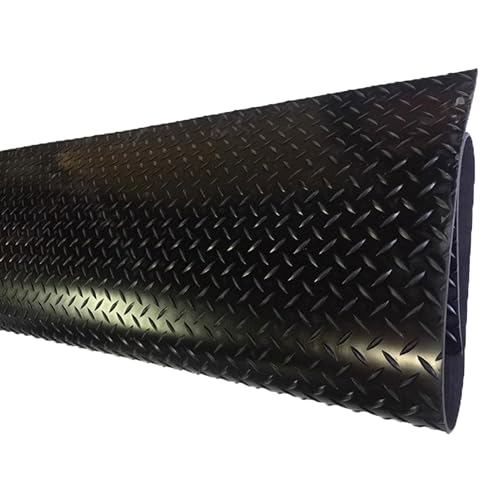 Rutschfeste industrielle Linoleum-Fußmatte, PVC-Garagen-Gummi-Bodenbelag, Rolle, wasserdicht, Diamantplatte, rutschfeste Matte, mehrere Größen, 60–200 cm x 0,6–6,2 m (2 x 3,8 m) von ELDFLRURB