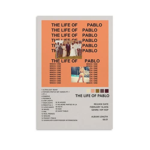 Kanye West Poster The Life Of Pablo Leinwandposter Schlafzimmer Dekoration Landschaft Büro Valentinstag Geburtstag Geschenk ohne Rahmen Stil 30 x 45 cm von ELEBOR