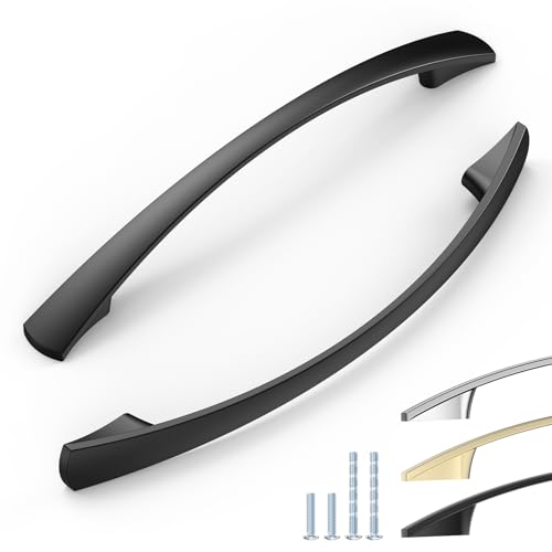 ELEBUILD 6 Pack, 128mm, Mattschwarz, Schrankgriffe, Elegante Küchengriffe, Möbelgriffe von ELEBUILD