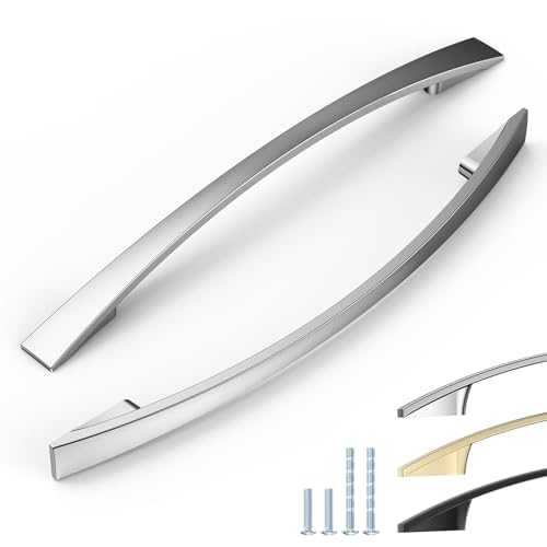 ELEBUILD 6 Pack, 160mm, Gebürstetes Nickel, Schrankgriffe, Elegante Küchengriffe, Möbelgriffe von ELEBUILD