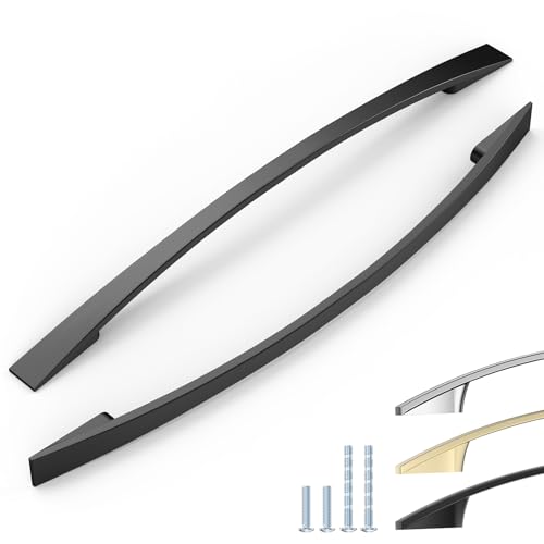 ELEBUILD 6 Pack, 192mm, Mattschwarz, Schrankgriffe, Elegante Küchengriffe, Möbelgriffe von ELEBUILD