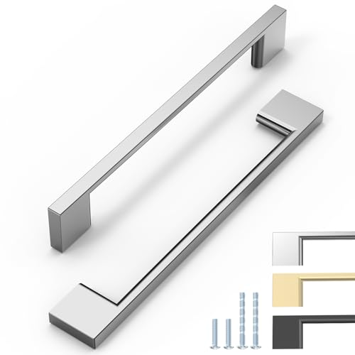 ELEBUILD 6er Pack, 160mm, Chrom, Schrankgriffe, Modern Slim Kitchen Griffe von ELEBUILD