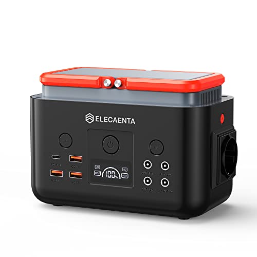 ELECAENTA Tragbare Powerstation EM200, LiFePO4 200Wh/62500mAh Solargenerator, 200W(400W Peak) AC Reine Sinuswelle mit PD 60W, Tragbares Kraftwerk Mobile Stromversorgung für Notstrom/Camping/zu Hause von ELECAENTA
