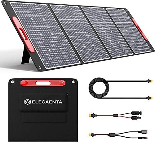 ELECAENTA Ultraleichtes Flexibles 200W ETFE Solar Ladegerät Faltbares Monokristallines Solarmodul XT60-Ausgang, für Generator Power Station, Outdoor-Camping, Wohnmobil, 5kg von ELECAENTA