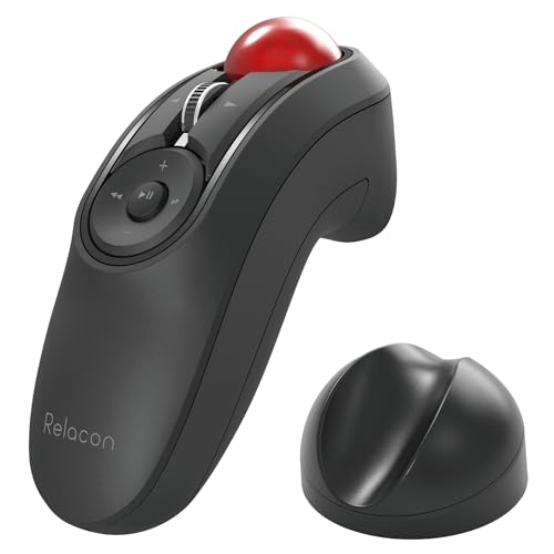 ELECOM Handheld Trackball Mouse, Bluetooth Ergonomic Thumb Control, Ambidexterity, 10-Button Optical Sensor, Compatible for PC, Laptop, Windows, Mac, iPad, Android, Relacon (M-RT1BRXBK) von ELECOM