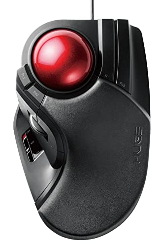 ELECOM Trackball Mouse Wired Large Ball 8 Button with Tilt Function LL Size [Black] M-HT1URXBK (Japan Import) von ELECOM