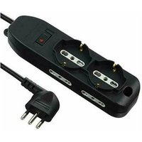 Mehrfachsteckdose 6-personen 2-zweck 4 bivalentes schuko 10/16a &43 2-meter-kabel mit kleinem stecker 10a 61995 von ELECTRALINE